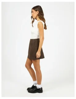 All About Eve Vanner Mini Skirt in Coffee
