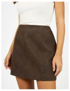 All About Eve Vanner Mini Skirt in Coffee