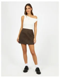 All About Eve Vanner Mini Skirt in Coffee