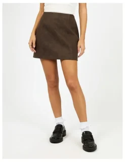 All About Eve Vanner Mini Skirt in Coffee