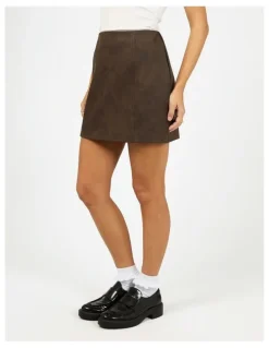 All About Eve Vanner Mini Skirt in Coffee