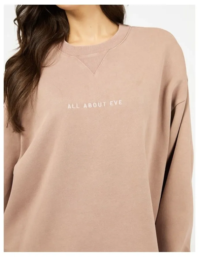 All About Eve Washed Box Crew Jumper in Fawn