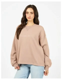 All About Eve Washed Box Crew Jumper in Fawn