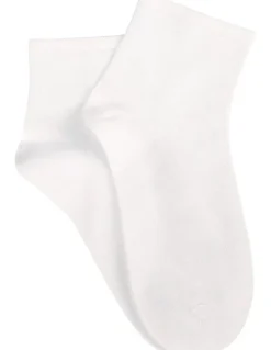 Ambra Bamboo Soft Top Light 2 Pair Ankle Socks in White