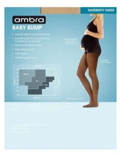 Ambra Bump Sheer 15 Denier Maternity Tight in Beige