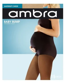 Ambra Bump Sheer 15 Denier Maternity Tight in Beige