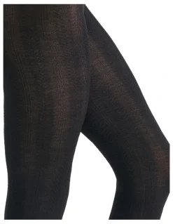 Ambra Cable Knit Merino Tight in Black