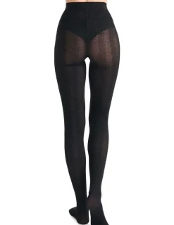 Ambra Cable Knit Merino Tight in Black