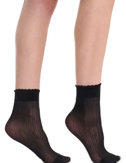 Ambra Chevron Anklet in Black