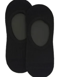 Ambra Cotton Mesh Footlet Sock 2 Pack in Black