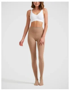 Ambra 70D Matte Opaque School Tight in Natural