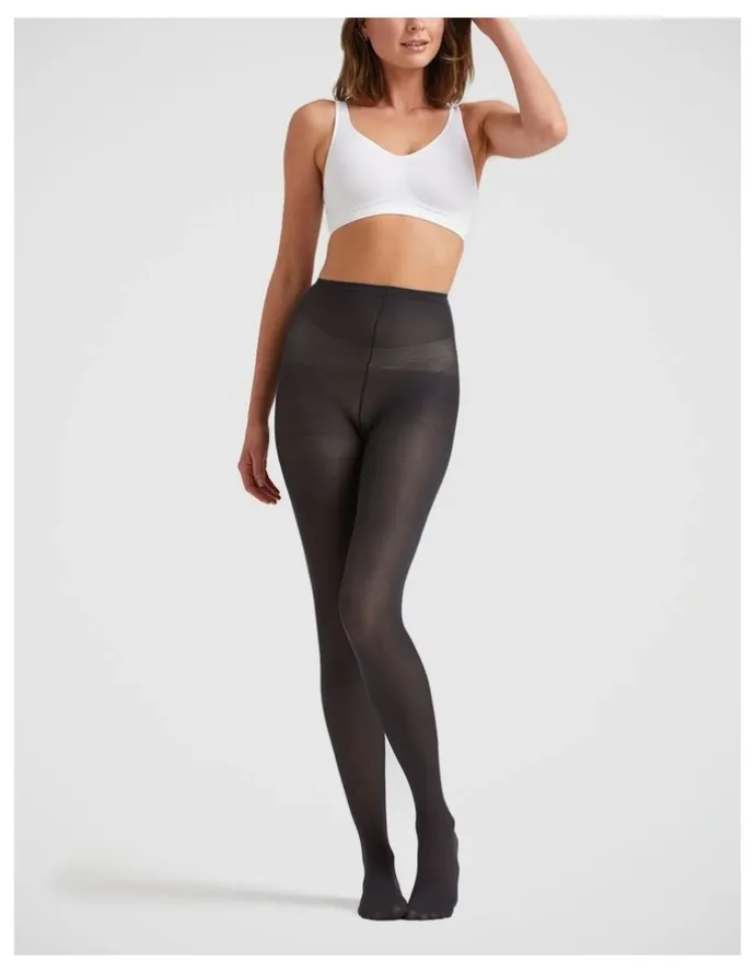 Ambra 70D Matte Opaque School Tight in Winter Grey
