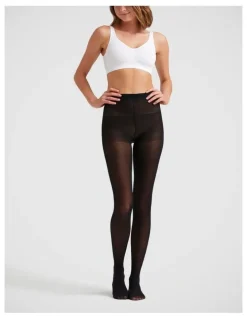 Ambra 70D Matte Opaque School Tight in Black