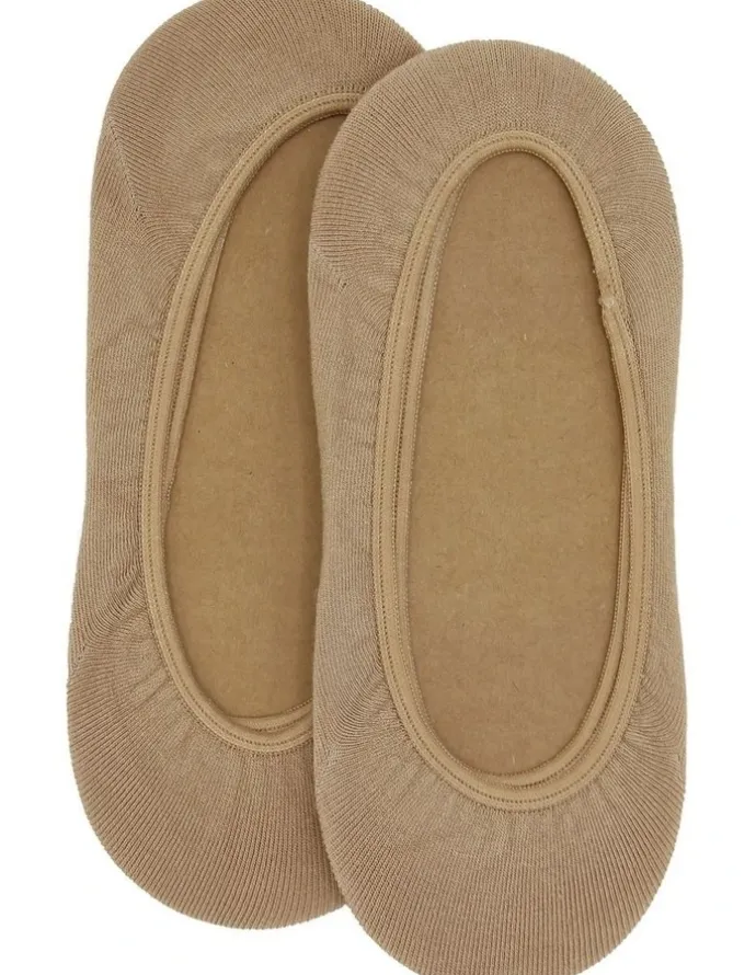Ambra Ecostyle Bamboo Footlet 2 Pair Socks in Natural