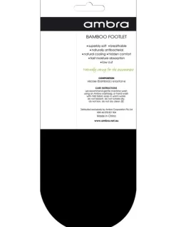 Ambra Ecostyle Bamboo Footlet 2 Pair Socks in Black