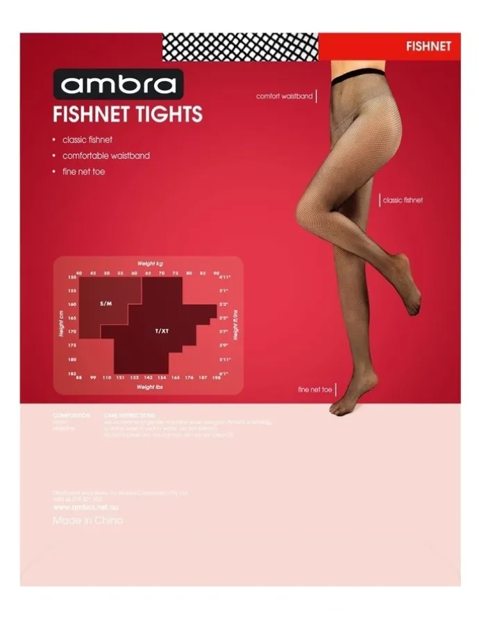 Ambra Fishnet Stay Up Extra Tall Hosiery in Black