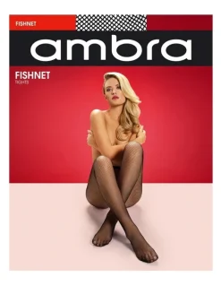 Ambra Fishnet Stay Up Extra Tall Hosiery in Black