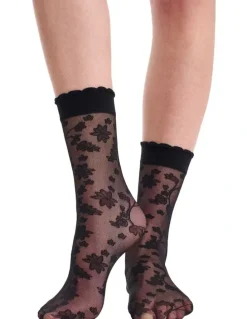 Ambra Floral Anklet in Black