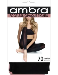 Ambra Footless Opaque Tight in Black