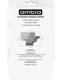 Ambra Footless Opaque Tight in Black