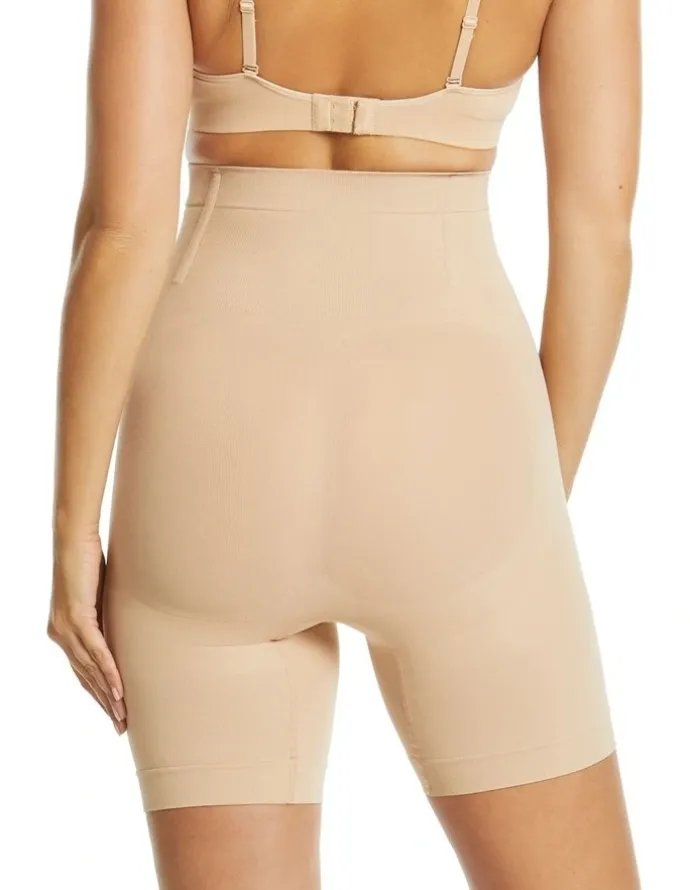Ambra It's A Cinch Hi Waisted Mid Thigh Short in Rose Dust
