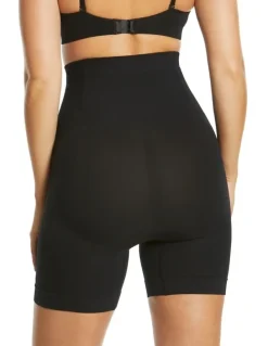 Ambra It's A Cinch Hi Waisted Mid Thigh Short in Black