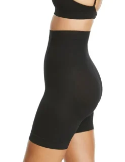 Ambra It's A Cinch Hi Waisted Mid Thigh Short in Black