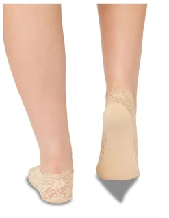 Ambra Lace Footlet in Natural