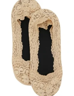 Ambra Lace Footlet in Natural