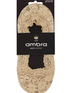 Ambra Lace Footlet in Natural
