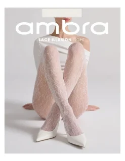 Ambra Lace Illusion Tight in White