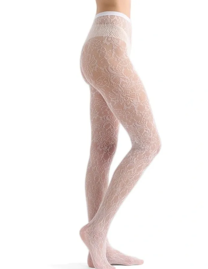 Ambra Lace Illusion Tight in White