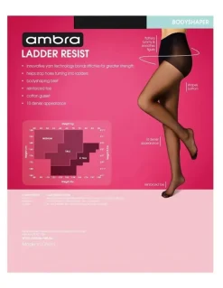 Ambra Ladder Resist Bodyshaper Pantyhose in Black