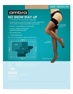 Ambra No Show Stay Up Extra Tall Tights in Natural