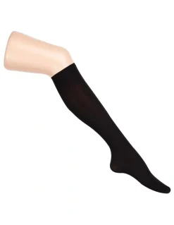 Ambra Opaque Knee Highs 2 Pack in Black