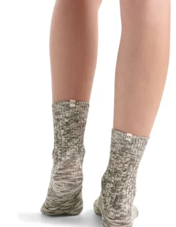 Ambra Organic Cotton Blend Chunky Rib Crew Sock in Coffee