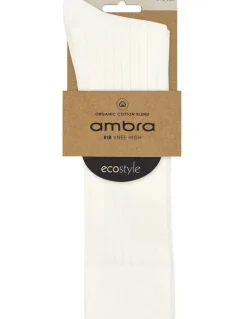 Ambra Organic Cotton Blend Rib Knee High in Buttercream