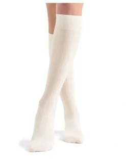 Ambra Organic Cotton Blend Rib Knee High in Buttercream