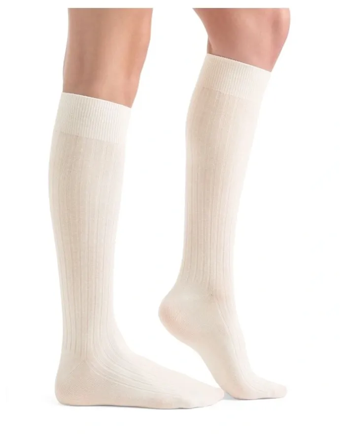 Ambra Organic Cotton Blend Rib Knee High in Buttercream
