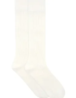 Ambra Organic Cotton Blend Rib Knee High in Buttercream