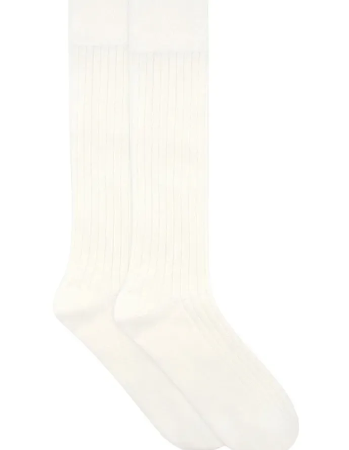 Ambra Organic Cotton Blend Rib Knee High in Buttercream