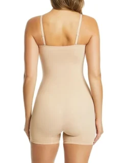 Ambra Powerlite Bandeau Bodysuit in Rose Beige