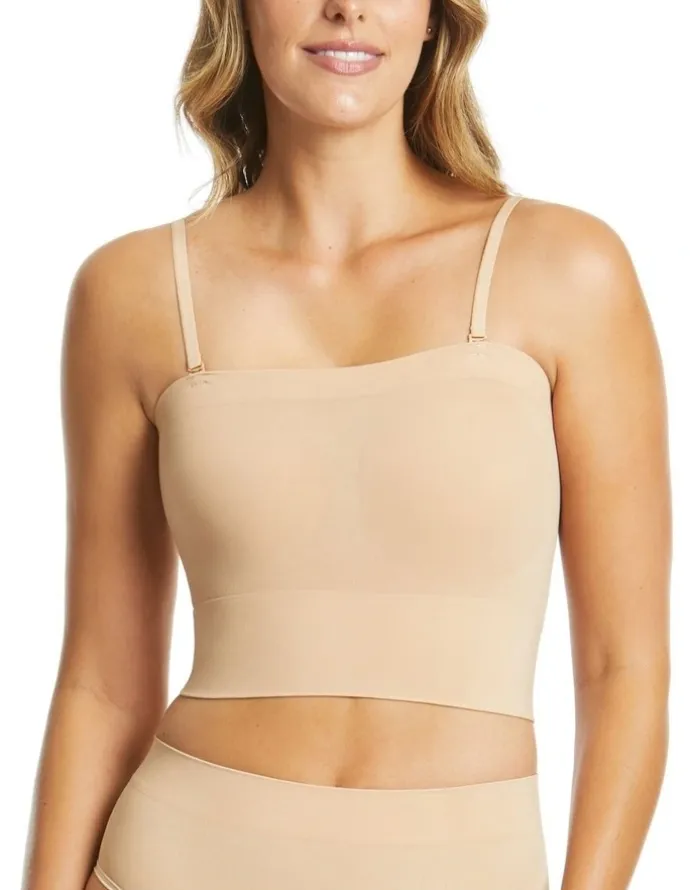 Ambra Powerlite Longline Bandeau in Rose Beige