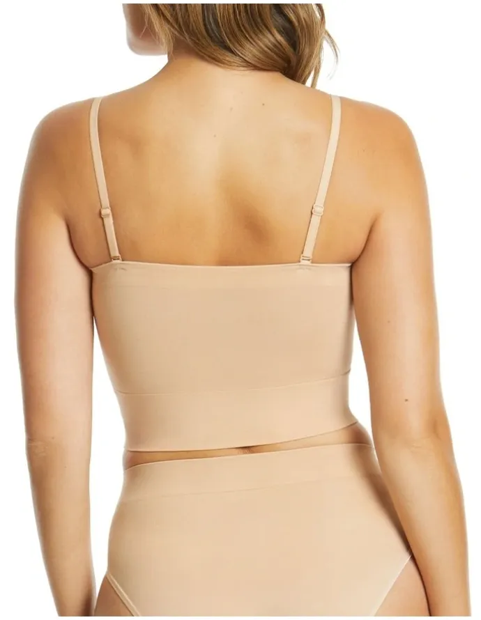 Ambra Powerlite Longline Bandeau in Rose Beige