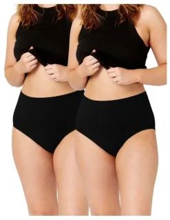 Ambra Seamless Smoothies Recycled Full Brief 2 Pack in Black