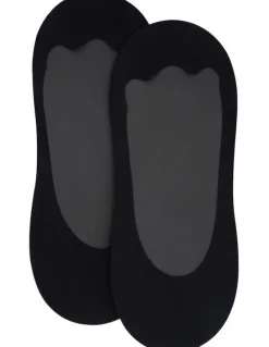Ambra Smooth Footlet 2 Pack in Black