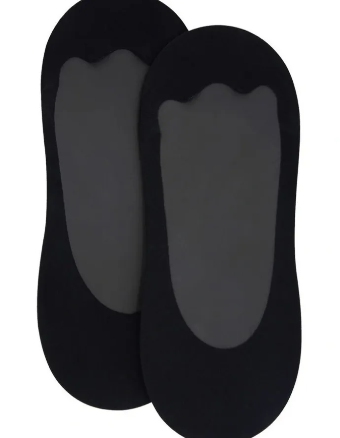 Ambra Smooth Footlet 2 Pack in Black