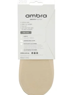 Ambra Smooth Footlet 2 Pack in Natural