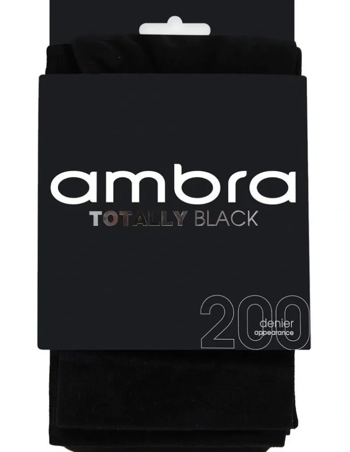 Ambra Totally Opaque 200 Denier Tight in Black