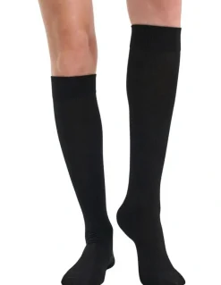 Ambra Travel Knee High Socks in Black
